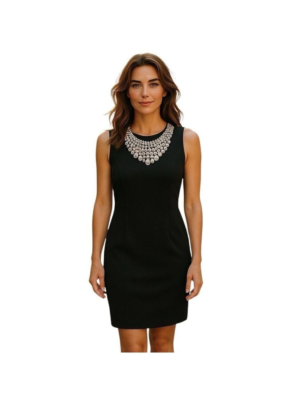 Alfani Black Prima Beaded Embellished Cocktail Dress Sleeveless Dress Women’s 10